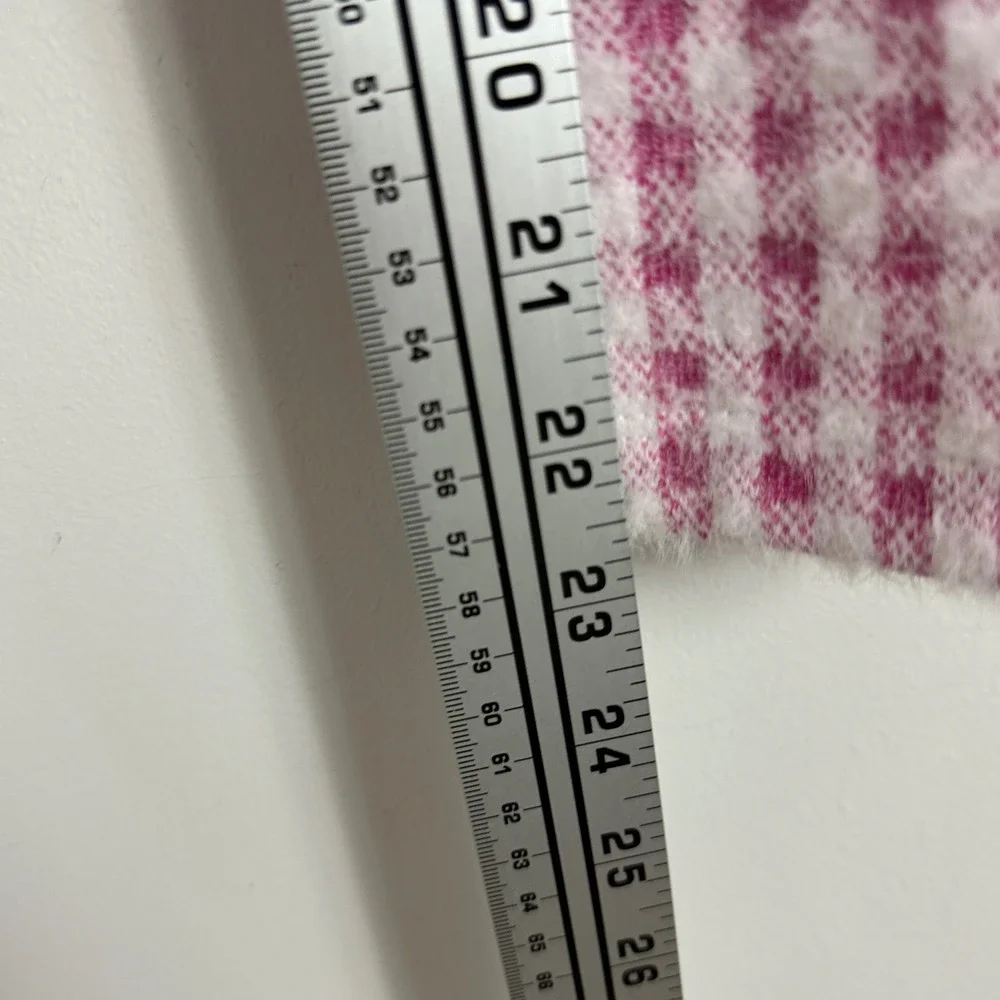 Zara Pink White Mock Neck Sweater Womens Size Small Checkered‎ Plaid Preppy Knit - Picture 16 of 16